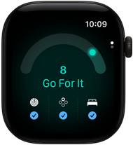 Apple Watch Series 12, алуминиев корпус, черен цвят, резултат за готовност 8, изглед от дясната страна, Digital Crown