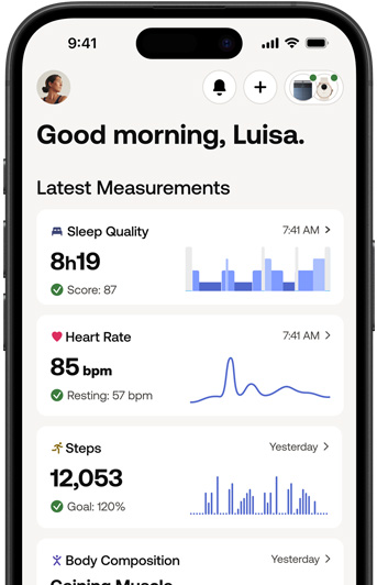 iPhone displaying the Withings app.