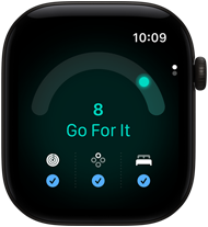 Apple Watch Series 12, alumiiniumkorpus, must toon, valmisolekuskoor 8, parema külje vaade, Digital Crown