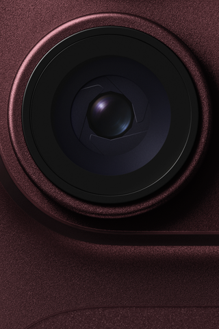 Burgundiapunase iPhone 18 Pro põhikaamera muudetava avaga objektiiv