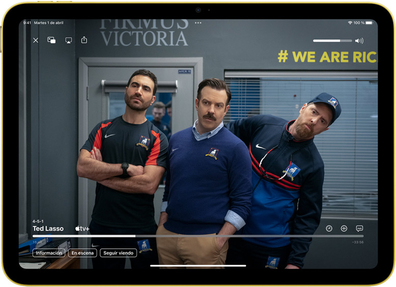 La serie «Ted Lasso» de Apple TV+ en el iPad.