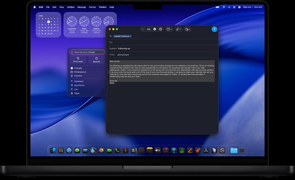 以 Apple Intelligence 書寫工具起草電郵