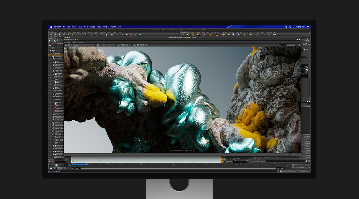 Gambar diam file animasi di Studio Display XDR