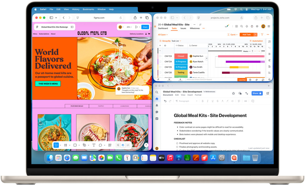 MacBook Air avec plusieurs apps ouvertes
