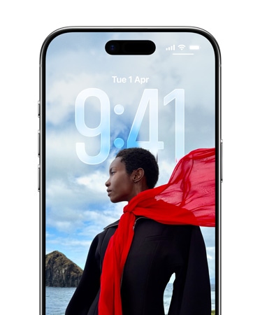 iPhone Lock Screen showing the time adapted to the Lock Screen photo