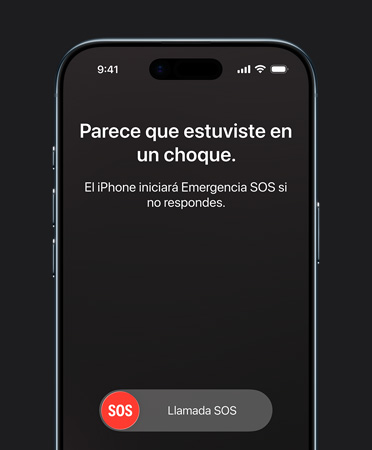 iPhone Air, parte frontal, funcionalidad Detección de Choques en uso