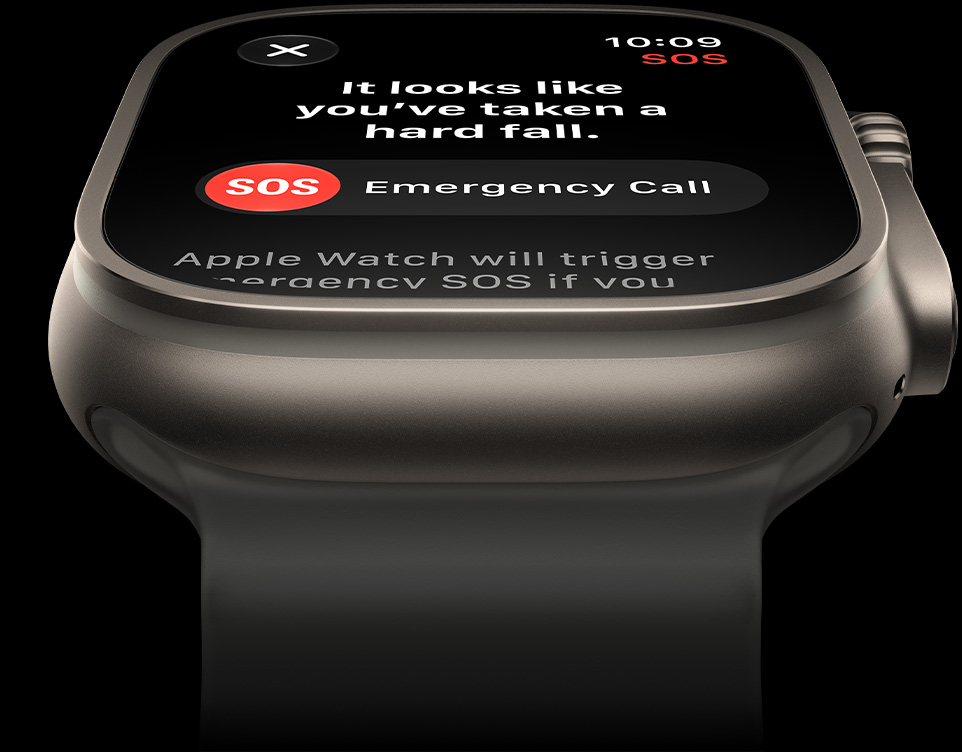 Apple Watch Ultra 4, titanium case, natural color, satellite connection, Ocean Band, translucent gray color