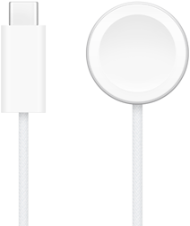 Зарядний пристрій USB-C біля зарядного пристрою з магнітним кріпленням для швидкого заряджання Apple Watch
