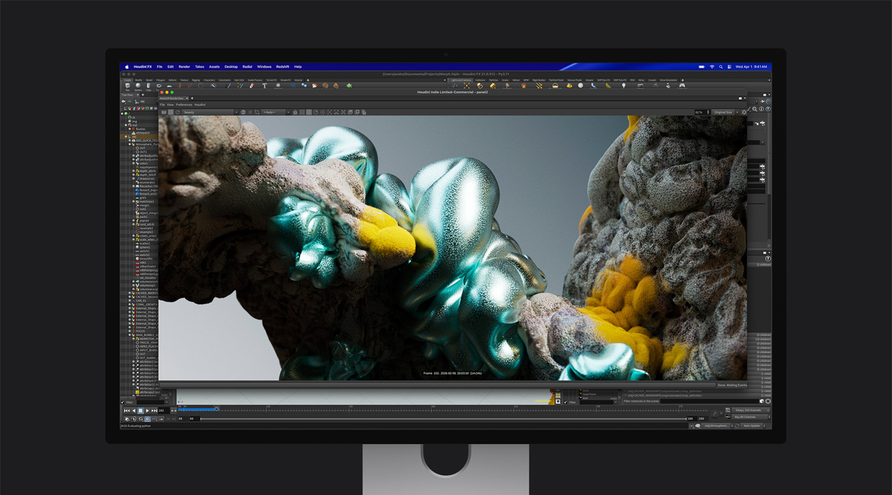 Кадр з анімаційного файлу на Studio Display XDR