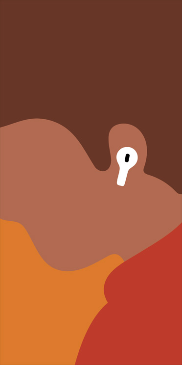 Ilustrace s pohledem z boku na muže s AirPodem Pro 3 v levém uchu