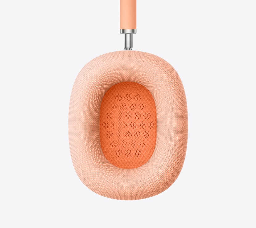 Ακουστικά AirPods Max 2, χρώμα πορτοκαλί, λεπτομέρεια εσωτερικής πλευράς μαξιλαριού αυτιού