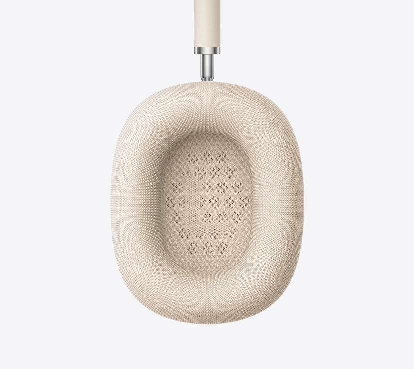 Ακουστικά AirPods Max 2, χρώμα λευκό της αστροφεγγιάς, λεπτομέρεια εσωτερικής πλευράς μαξιλαριού αυτιού