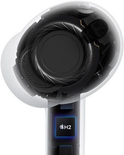 AirPods Pro 3, läbipaistev, sisearhitektuur