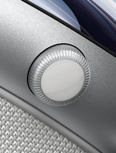 Close-up side view of Apple Vision Pro showing Digital Crown