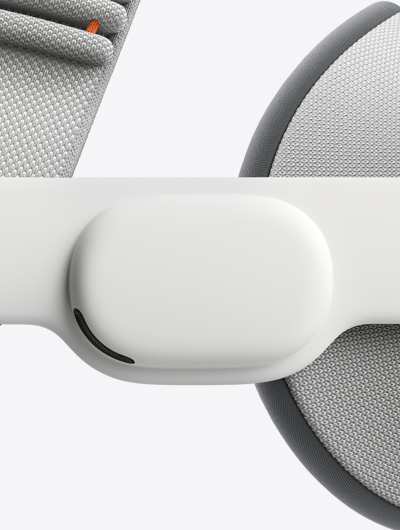 Close-up side view of Apple Vision Pro showing Audio Strap