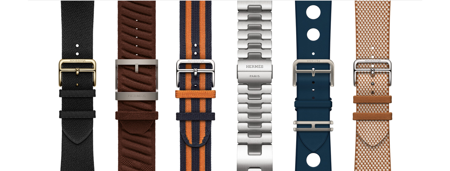 Seis correas Apple Watch Hermès en distintos estilos y colores