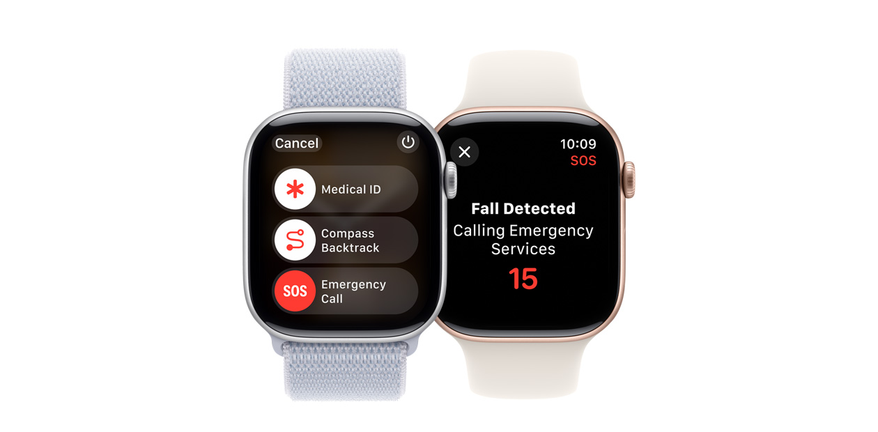 Apple Watch, som viser Faldregistrering-softwaren.
