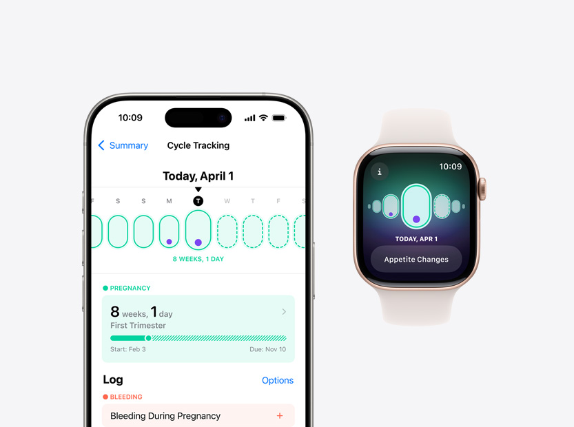 The Cycle Tracking software on iPhone and Apple Watch.