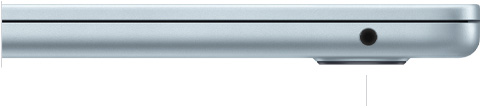 MacBook Air, closed, right side, showing headphone jack