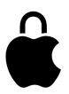 Apple logo with padlock u-shape in place of stem