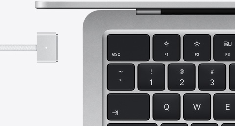 MacBook Air in Silver color with color-matched MagSafe cable