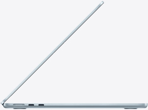 Side view of MacBook Air in Sky Blue color