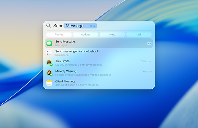 Examples using Spotlight to send messages