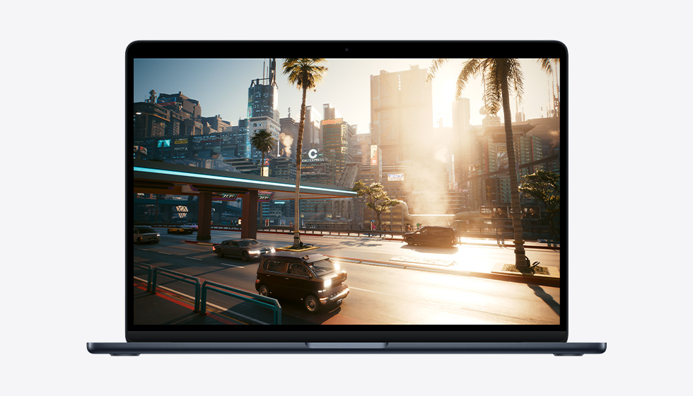MacBook Air screen showing gaming to demonstrate M5 chip capabilities