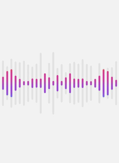 Audio waves are positioned to reveal common background sounds, text reads: bang, whoosh, woof
